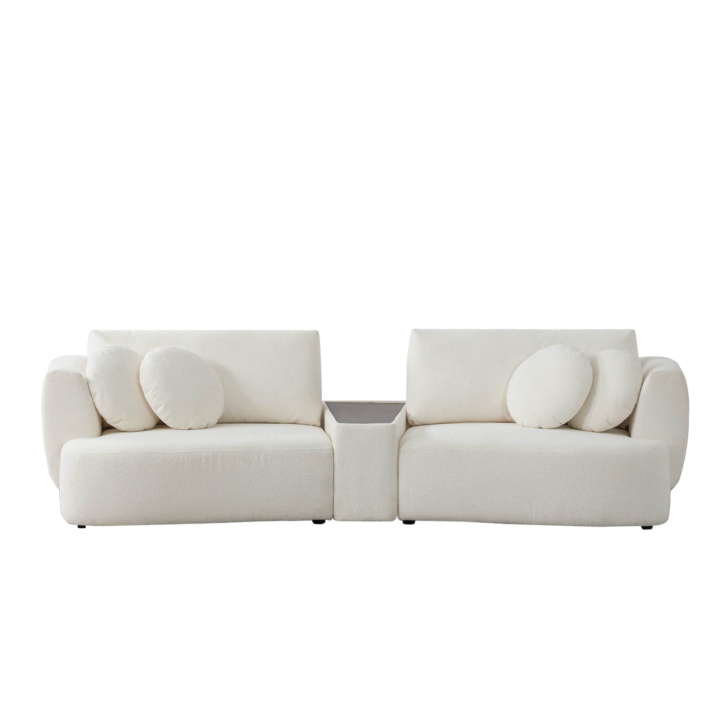 Curved 2-Seat Modular Sofa with Generous Dimensions