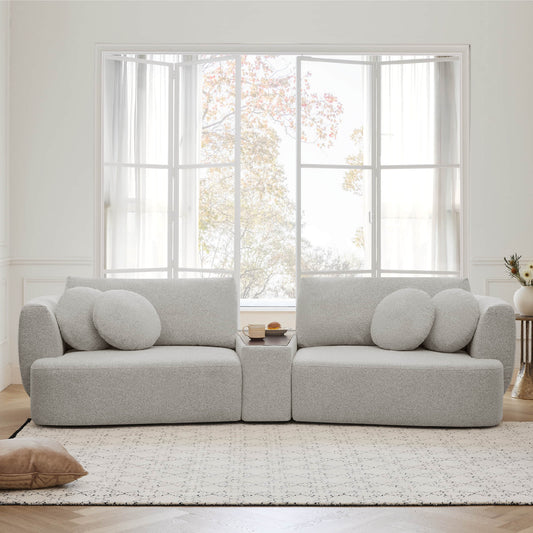 Curved 2-Seat Modular Sofa with Generous Dimensions