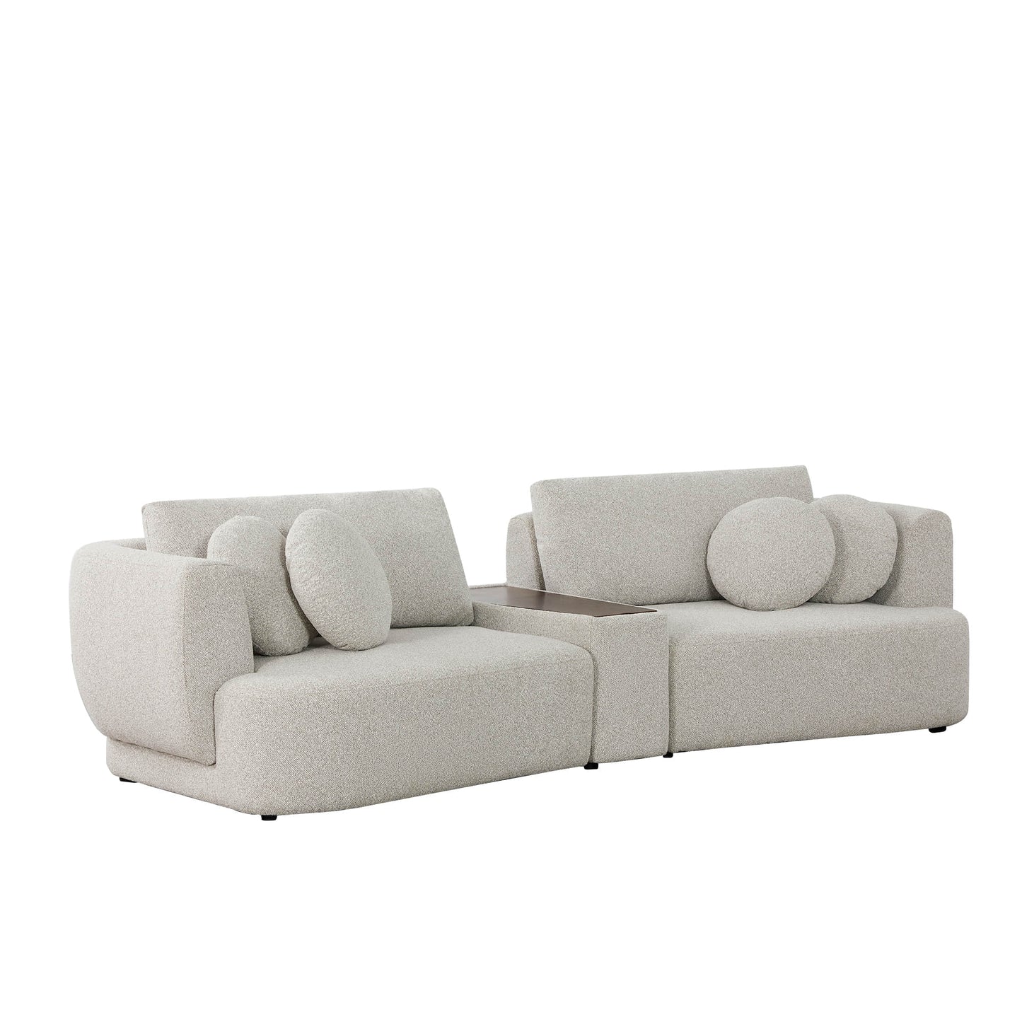 Curved 2-Seat Modular Sofa with Generous Dimensions
