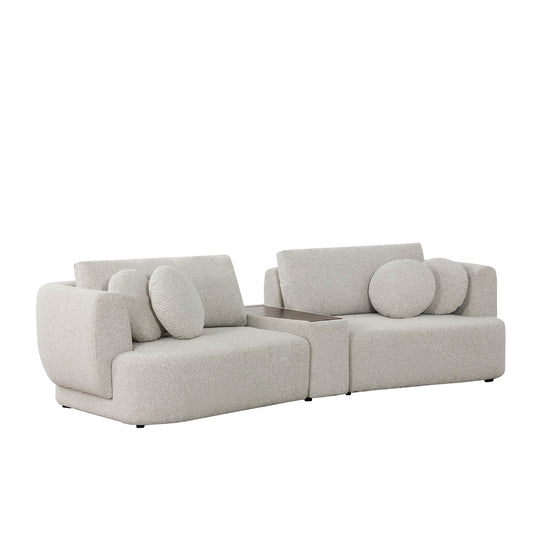 Curved 2-Seat Modular Sofa with Generous Dimensions