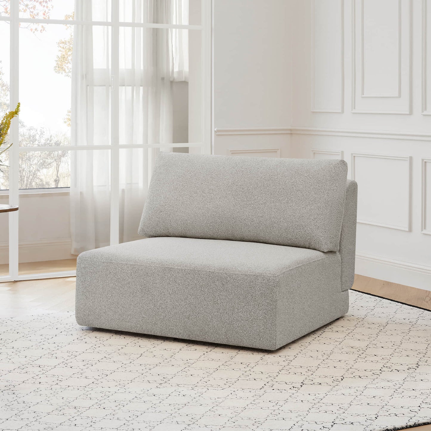 Curved 2-Seat Modular Sofa with Generous Dimensions