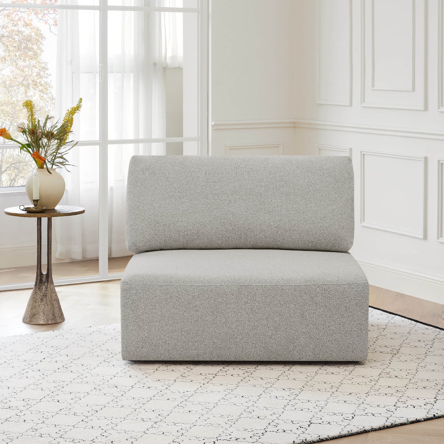 Curved 2-Seat Modular Sofa with Generous Dimensions
