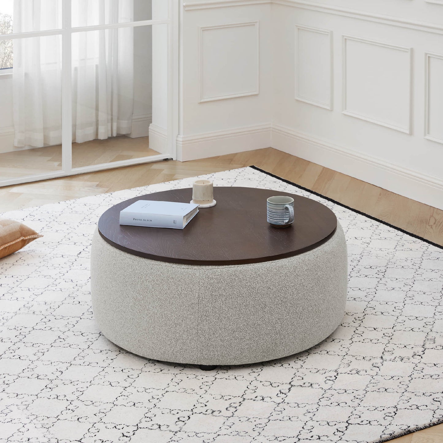 Curved 2-Seat Modular Sofa with Generous Dimensions