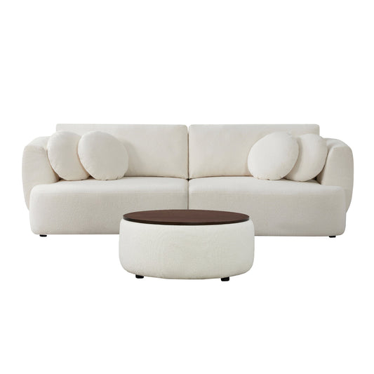 Curved 2-Seat Modular Sofa with Generous Dimensions