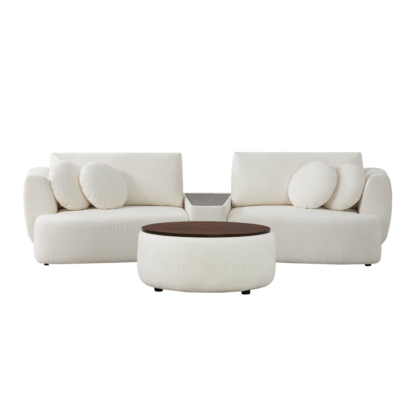 Curved 2-Seat Modular Sofa with Generous Dimensions