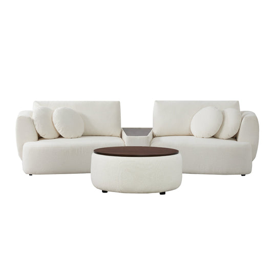 Curved 2-Seat Modular Sofa with Generous Dimensions
