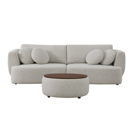 Curved 2-Seat Modular Sofa with Generous Dimensions