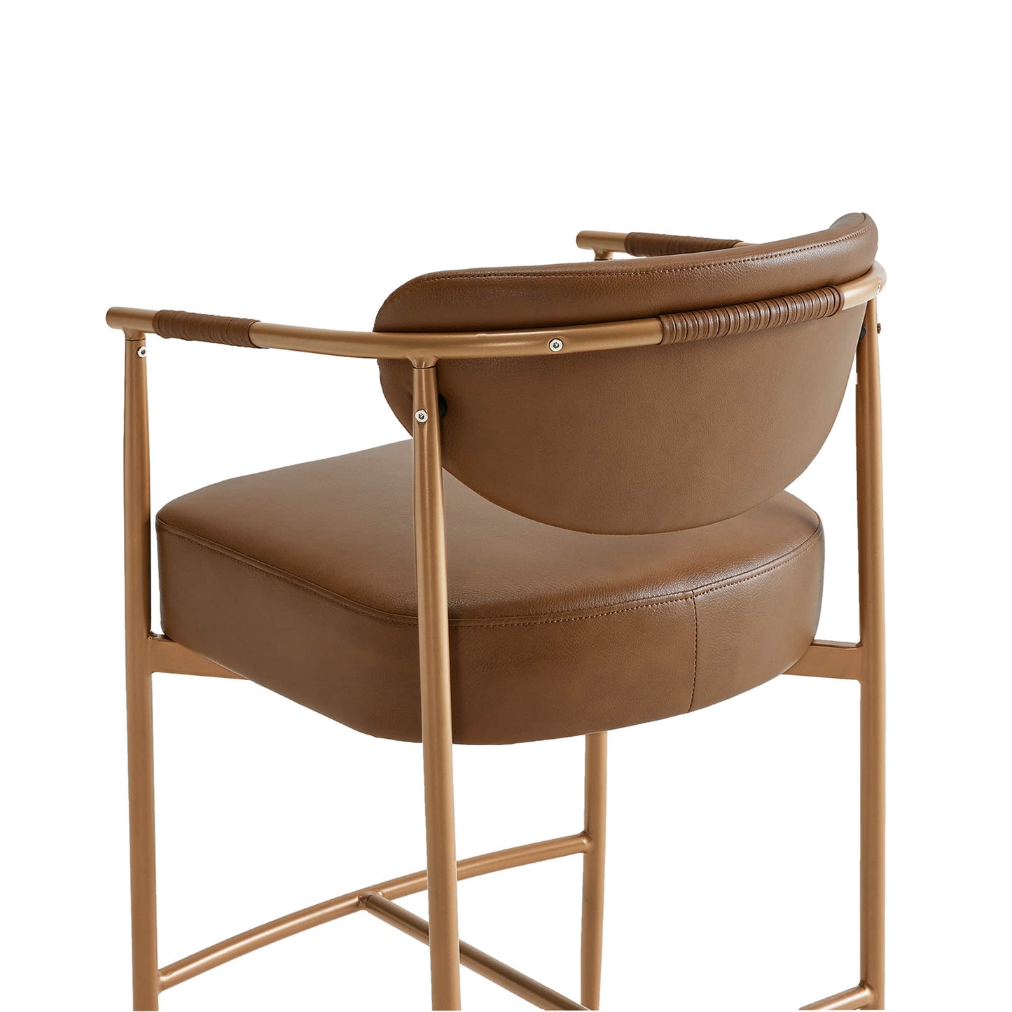 Curved Hand-Woven Counter Stool in Jade Green