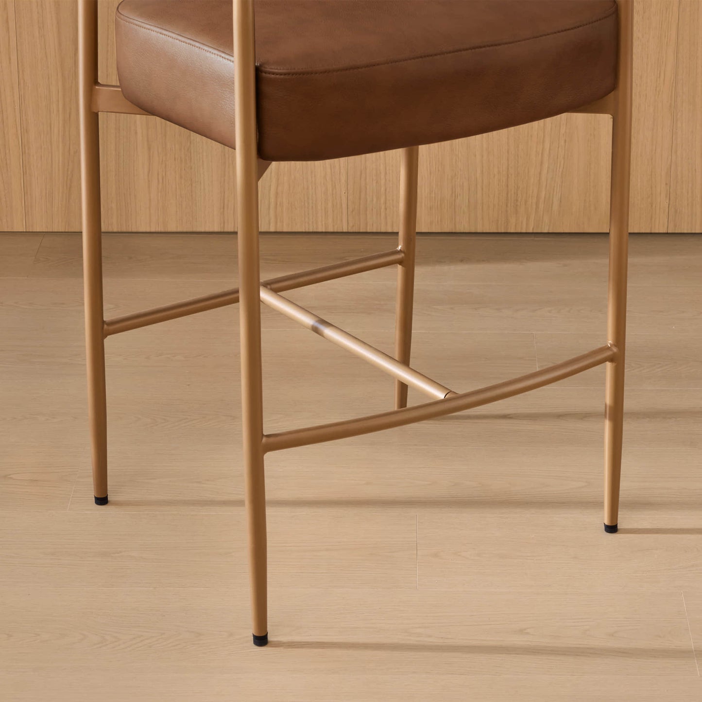 Curved Hand-Woven Counter Stool in Jade Green