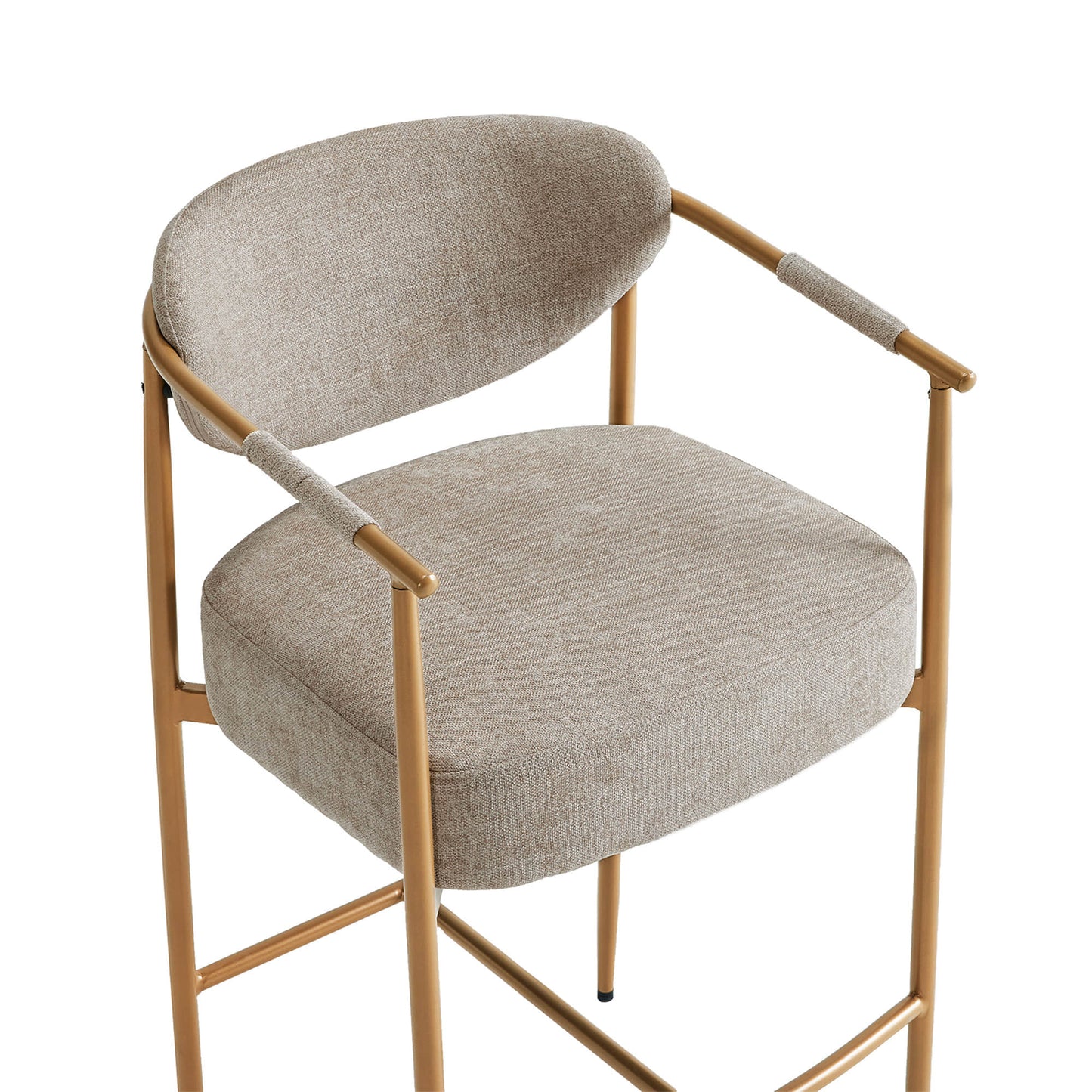 Curved Hand-Woven Counter Stool in Jade Green