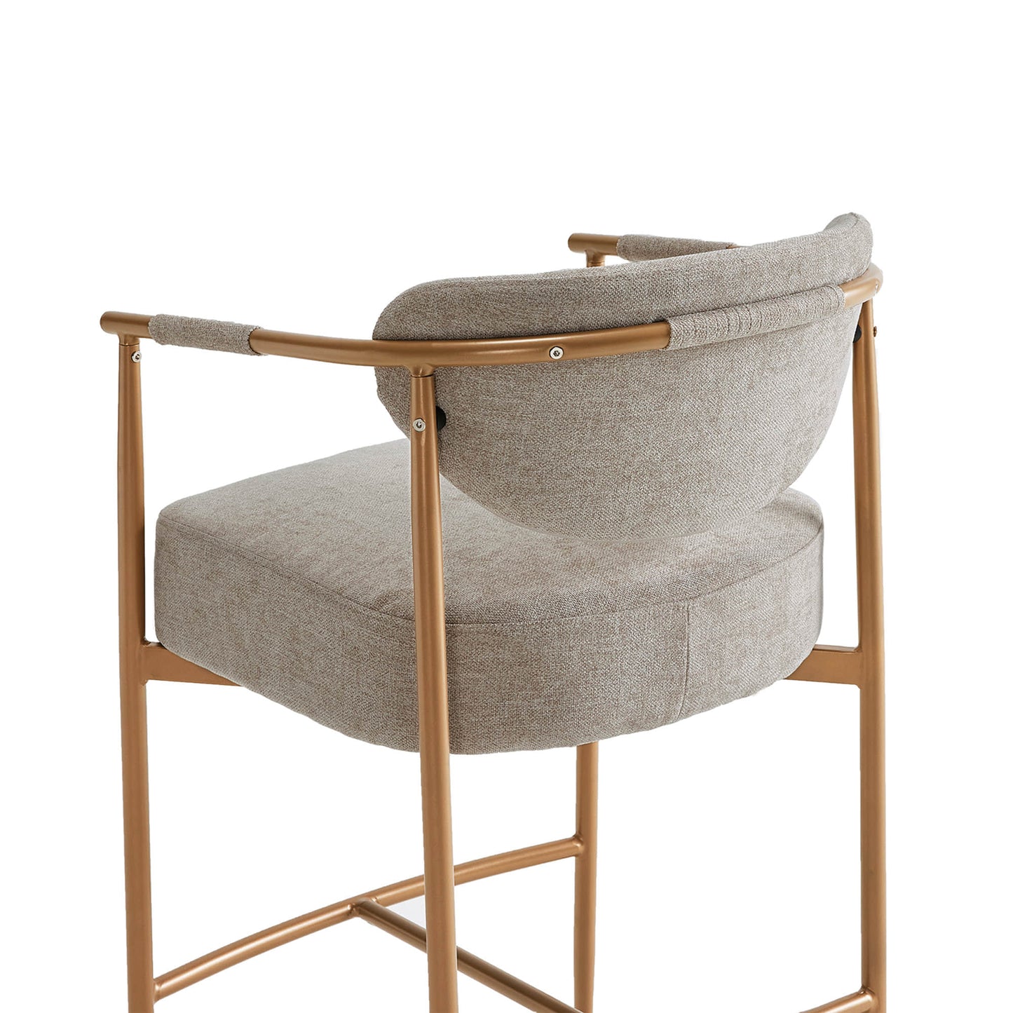 Curved Hand-Woven Counter Stool in Jade Green