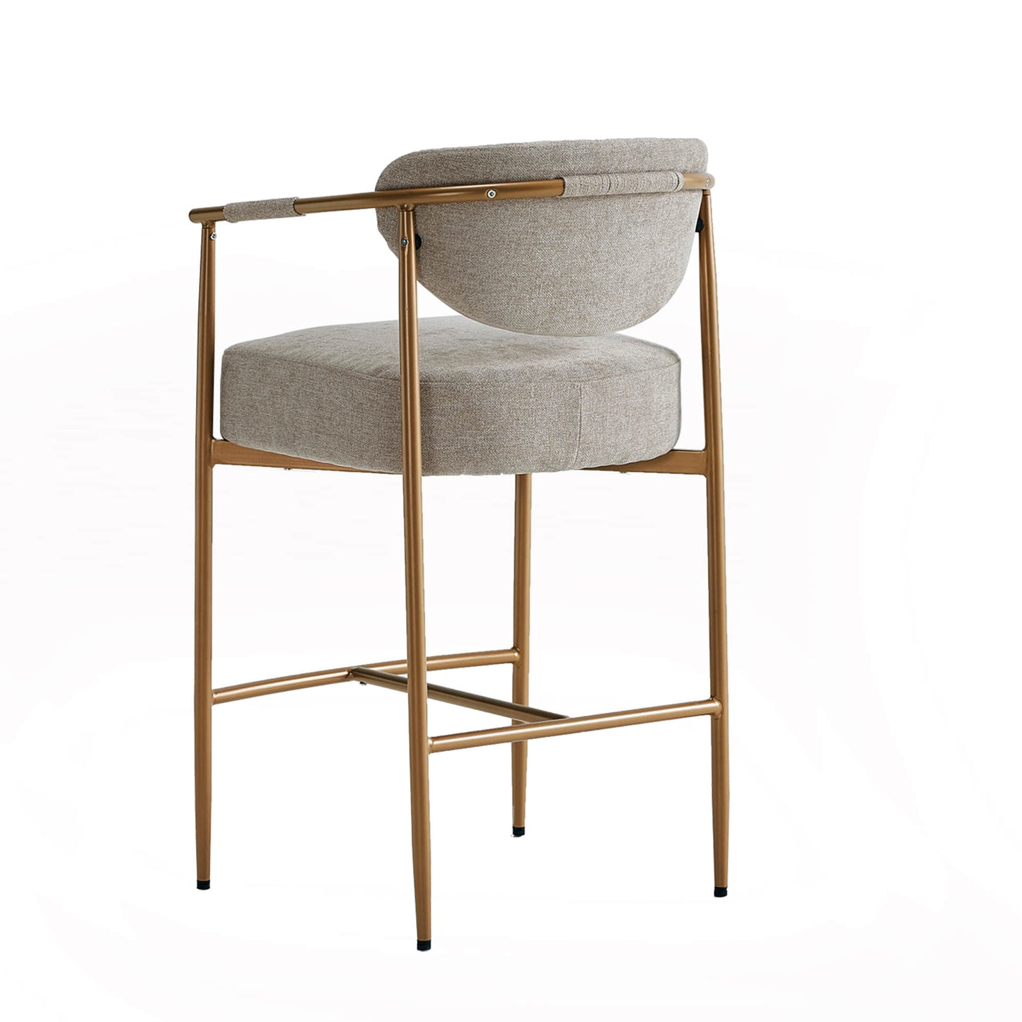Curved Hand-Woven Counter Stool in Jade Green