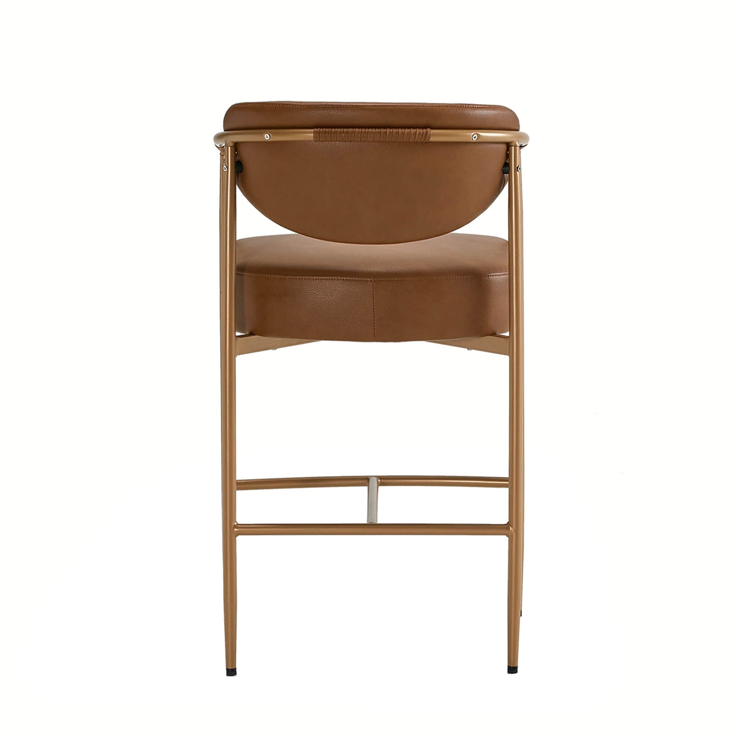Curved Hand-Woven Counter Stool in Jade Green