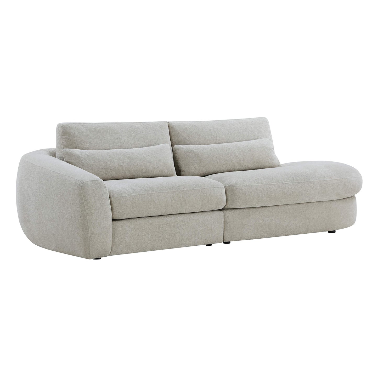 Curved Plush 2-Seater Sectional with Extended Chaise