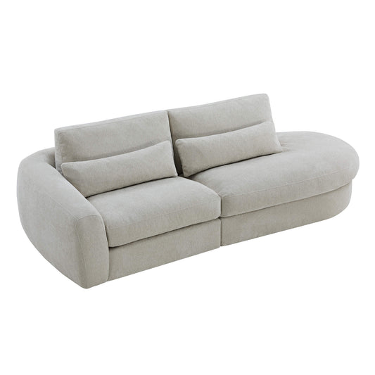 Curved Plush 2-Seater Sectional with Extended Chaise