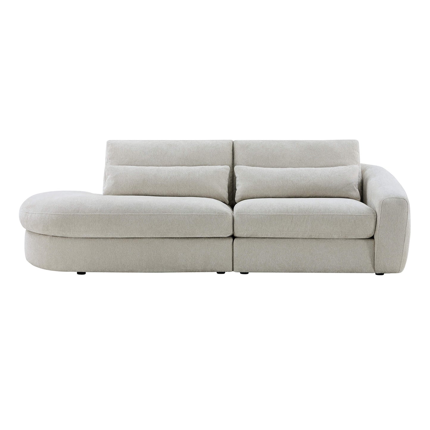 Curved Plush 2-Seater Sectional with Extended Chaise
