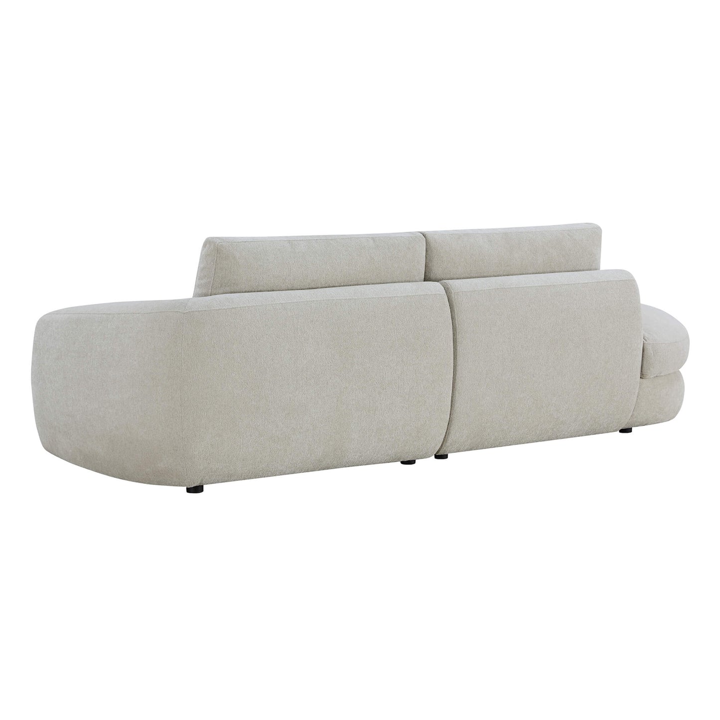 Curved Plush 2-Seater Sectional with Extended Chaise