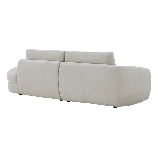 Curved Plush 2-Seater Sectional with Extended Chaise