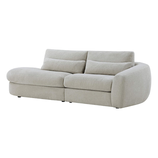 Curved Plush 2-Seater Sectional with Extended Chaise