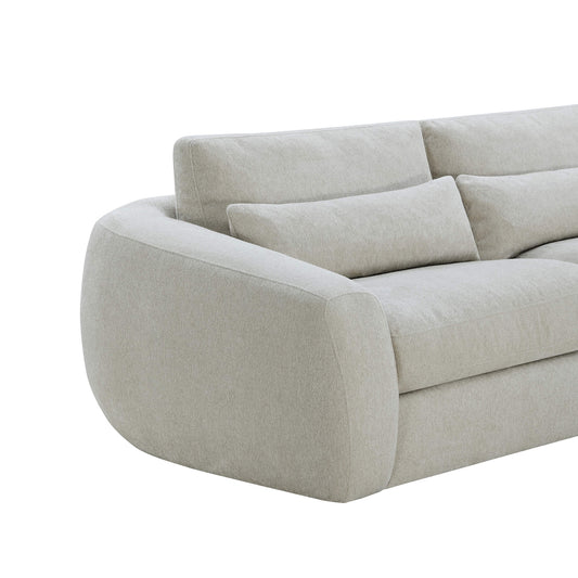 Curved Plush 2-Seater Sectional with Extended Chaise