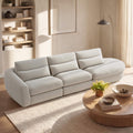 Curved Plush 3-Seater Sectional with Extended Chaise