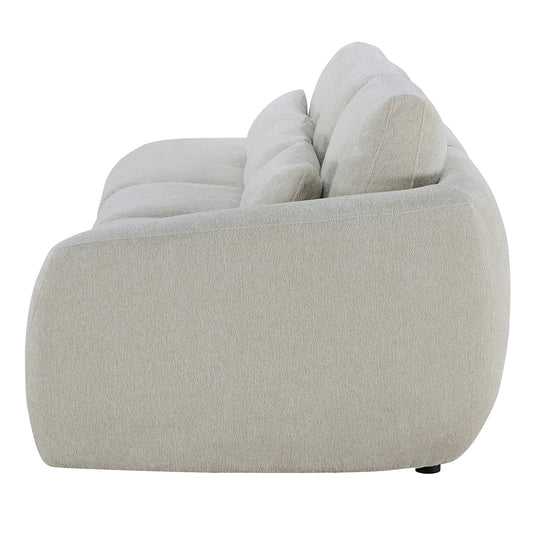 Curved Plush 3-Seater Sectional with Extended Chaise