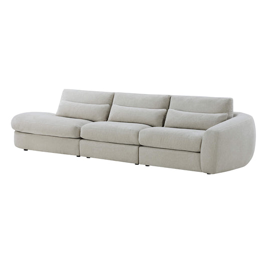 Curved Plush 3-Seater Sectional with Extended Chaise