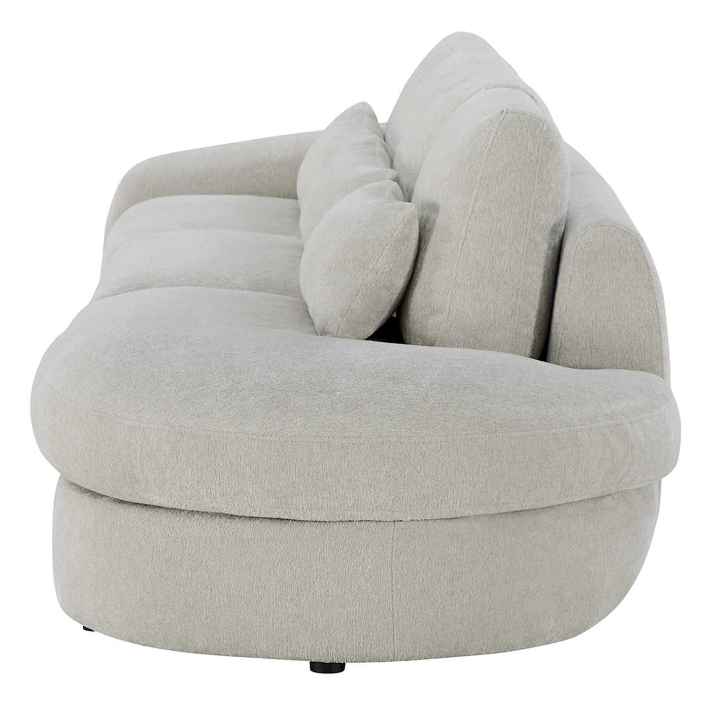 Curved Plush 3-Seater Sectional with Extended Chaise
