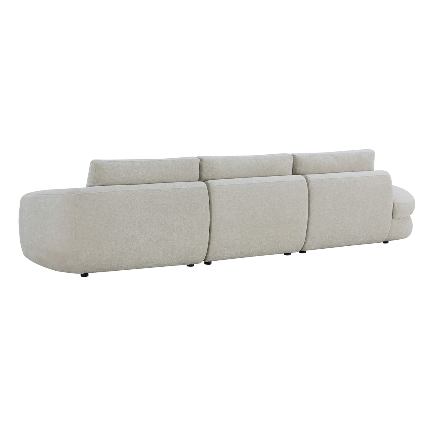 Curved Plush 3-Seater Sectional with Extended Chaise