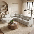 Curved Plush 4-Seater Sectional Couch with Extended Chaise