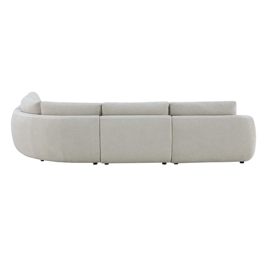 Curved Plush 4-Seater Sectional Couch with Extended Chaise