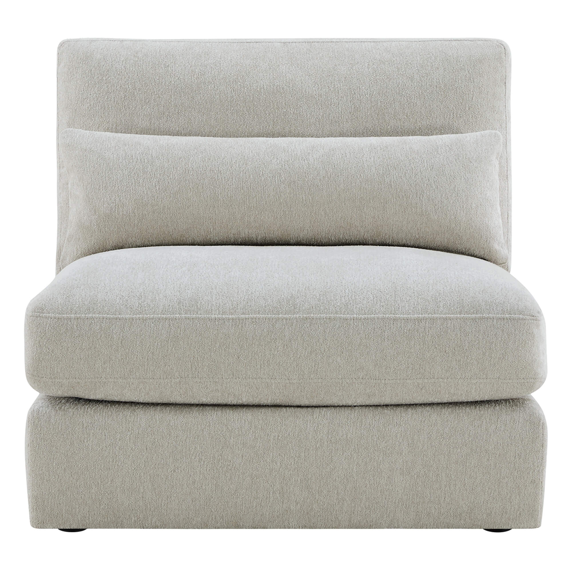 Curved Plush Armless Chair in Soft Velvet Fabric