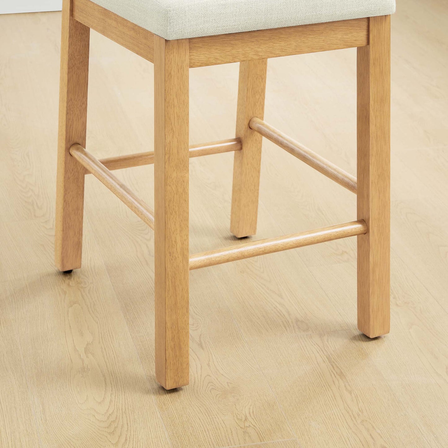 Curved Rattan Counter Stool with Performance Fabric