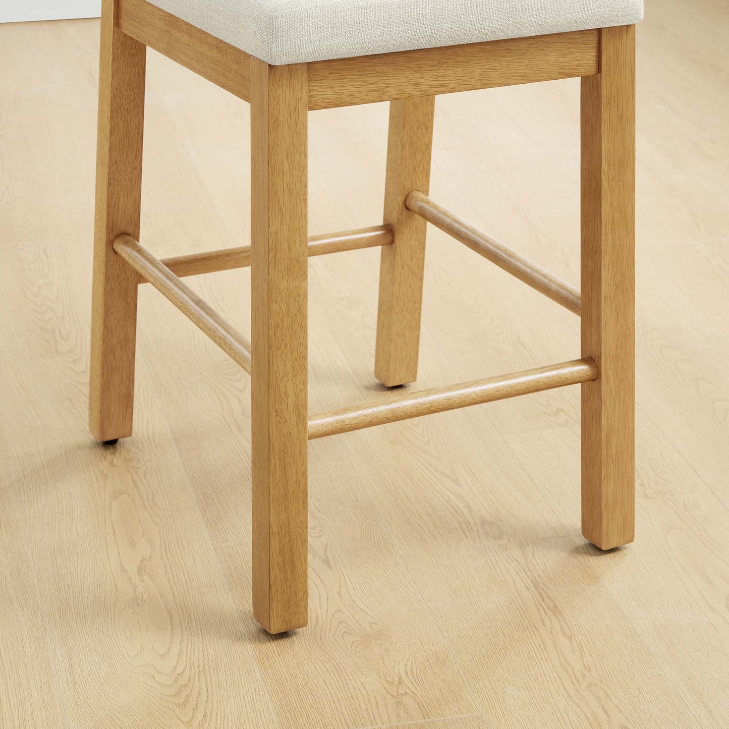 Curved Rattan Counter Stool with Performance Fabric