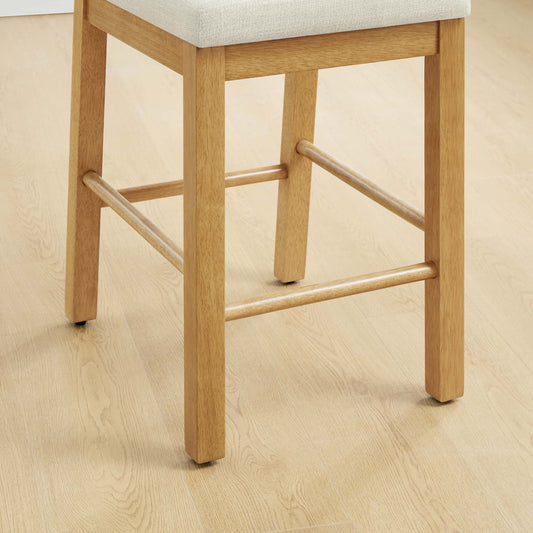 Curved Rattan Counter Stool with Performance Fabric