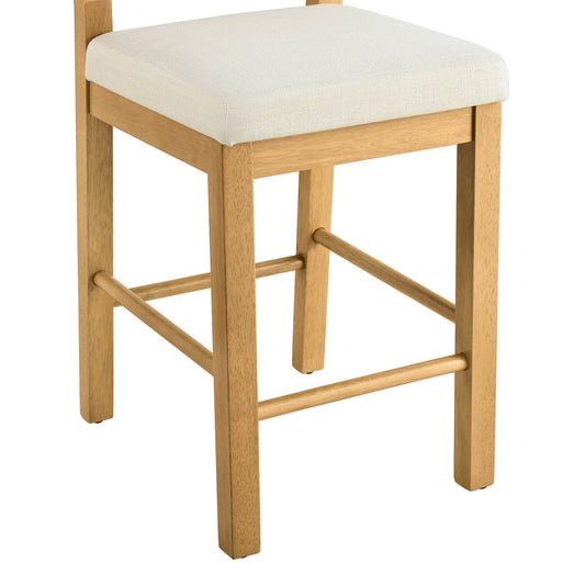 Curved Rattan Counter Stool with Performance Fabric