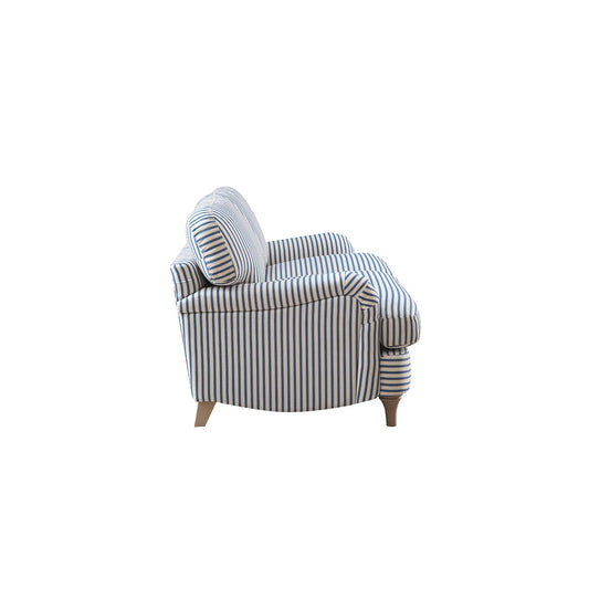 Daphnis Blue Striped Linen Blend 2-Seater Sofa