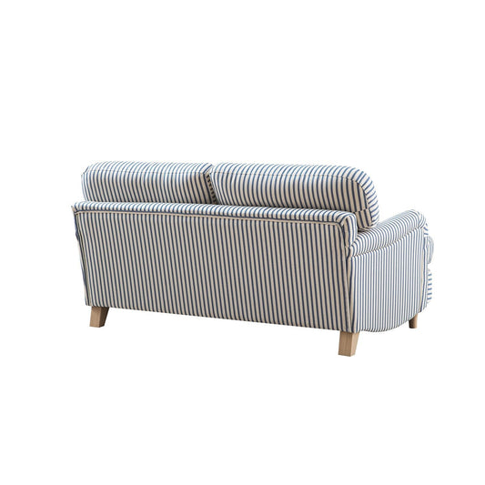 Daphnis Blue Striped Linen Blend 2-Seater Sofa