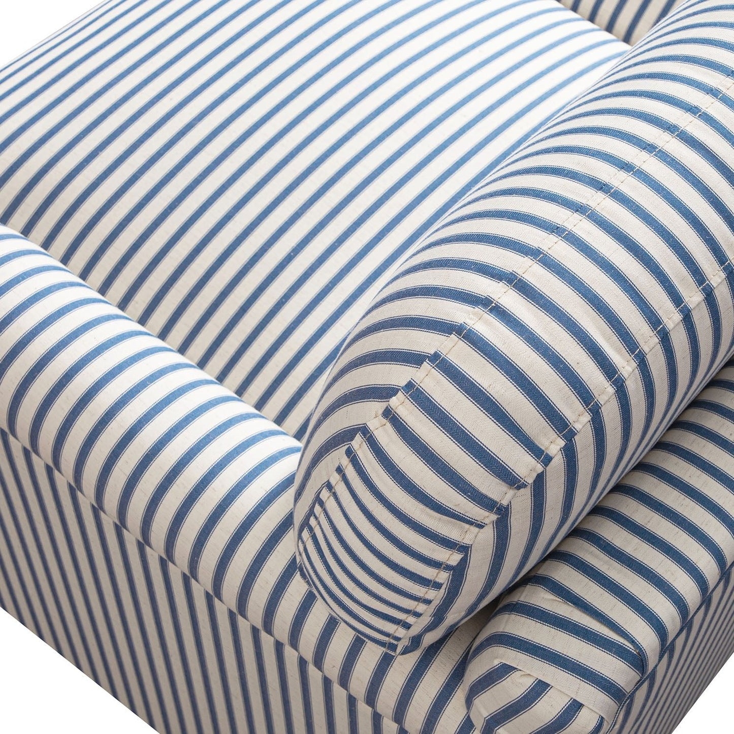 Daphnis Blue Striped Linen Blend 2-Seater Sofa