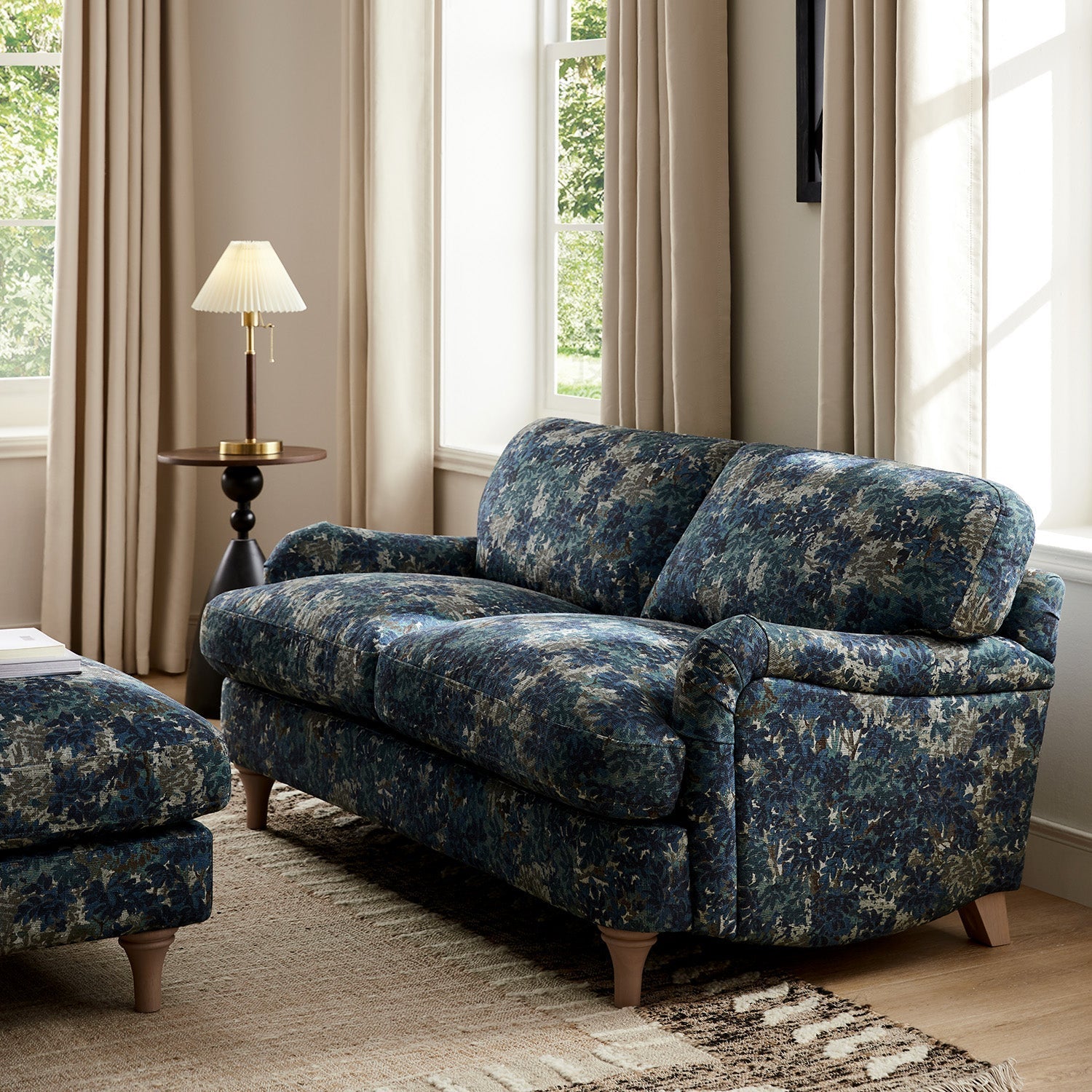 Daphnis Linen Blend Sofa with Julien Pattern, 2-Seater