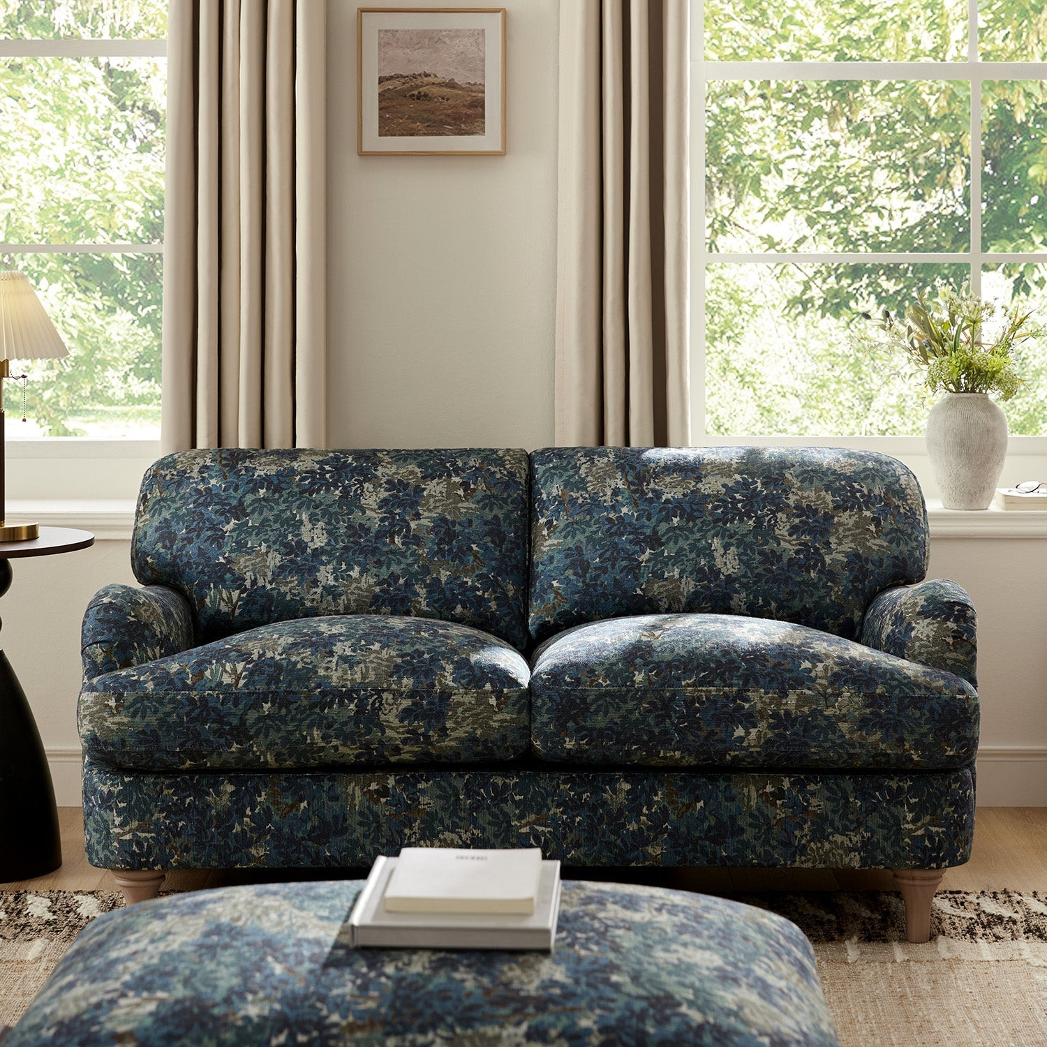 Daphnis Linen Blend Sofa with Julien Pattern, 2-Seater