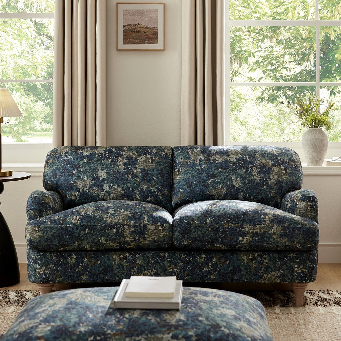 Daphnis Linen Blend Sofa with Julien Pattern, 2-Seater