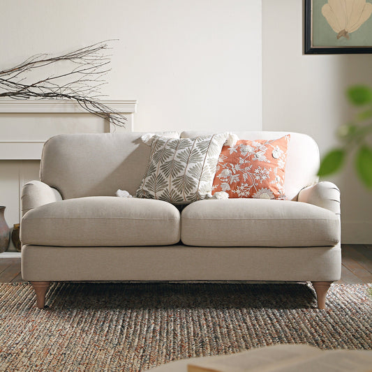 Daphnis Oatmeal Fabric 2-Seater Sofa with Sleek Lines
