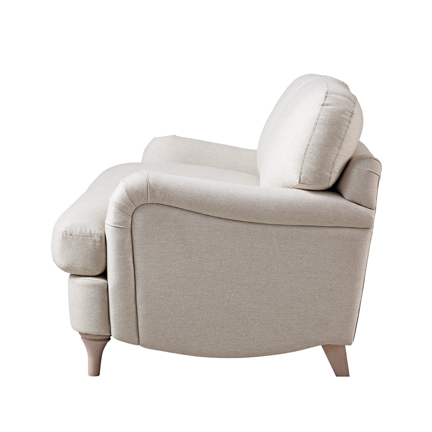 Daphnis Oatmeal Fabric 2-Seater Sofa with Sleek Lines