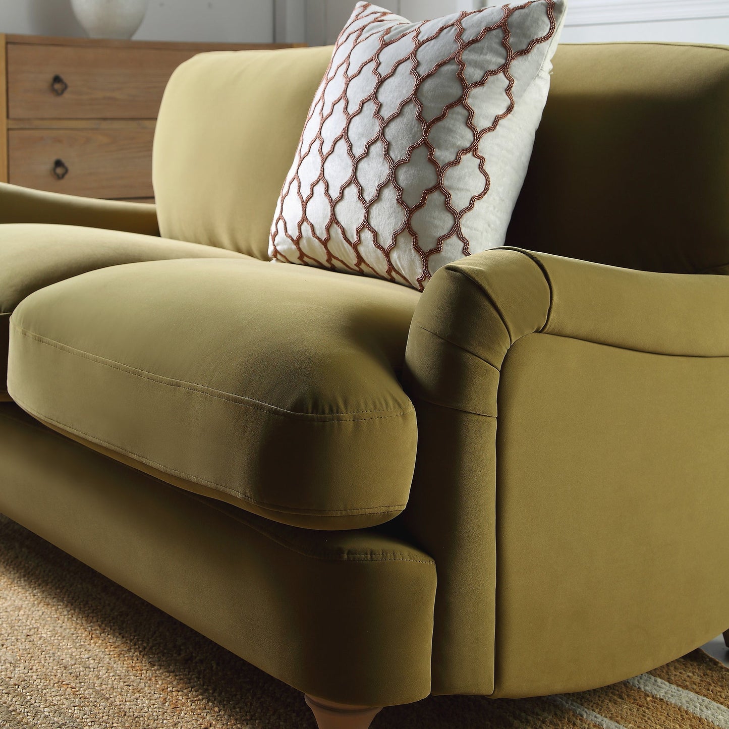 Daphnis Velvet Sofa in Fudge, 2-Seater Design