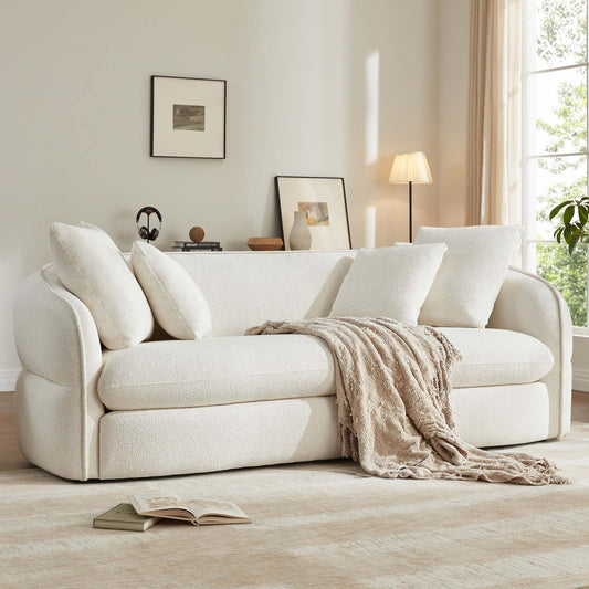 Deep Seat Sofa with Tufted Sculptural Back Design