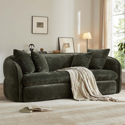 Deep Seat Sofa with Tufted Sculptural Back Design