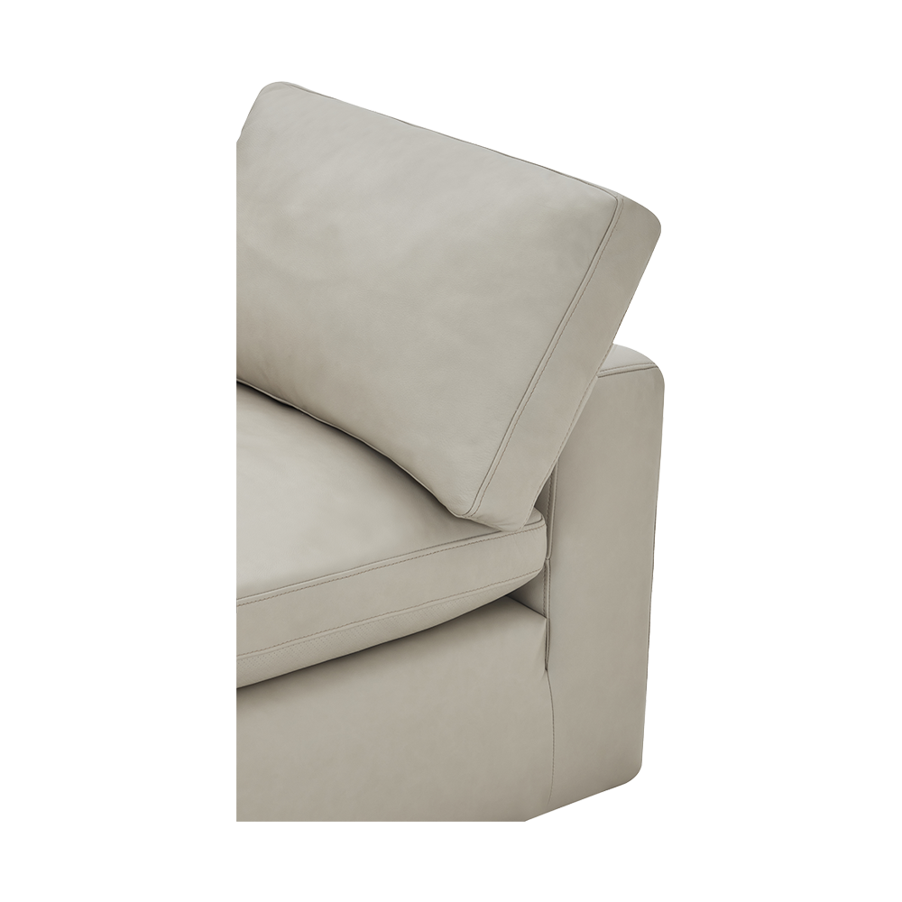 Modular Sofa Set in Mocha Leather with Ottoman