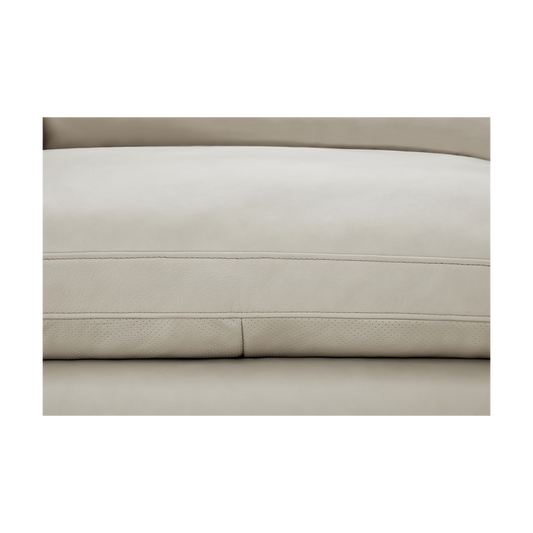 Leather Sectional Sofa with Ottoman in Mocha Finish