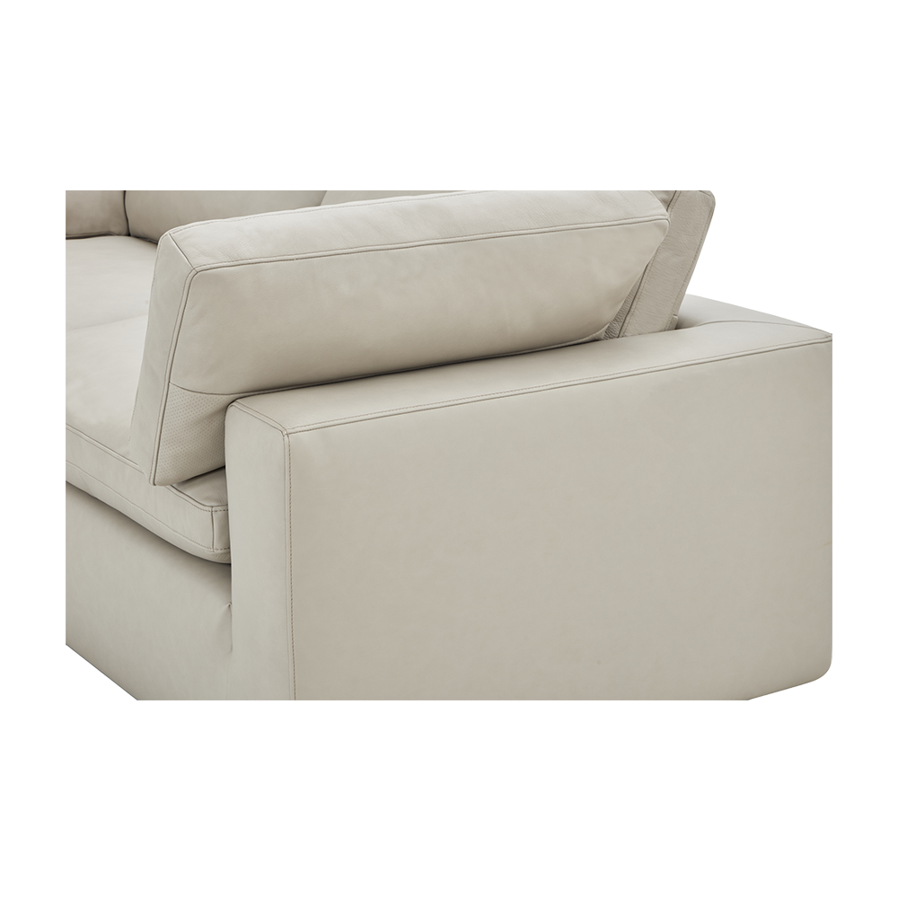 Leather Sectional Sofa in Mocha with Modular Design